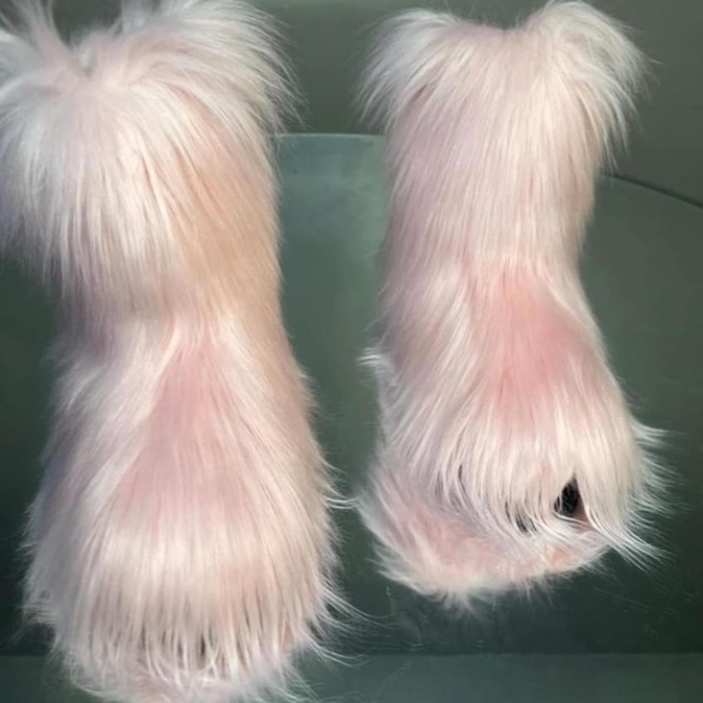 Soft Pink Custom Fur Boots sizes 8,5,9,10.5,11 only